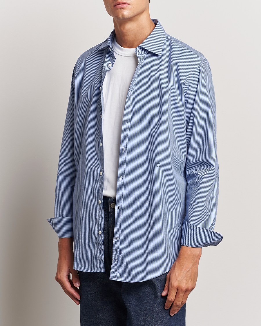 Herre | Skjorter | Massimo Alba | Genova Casual Shirt Blue Stripe
