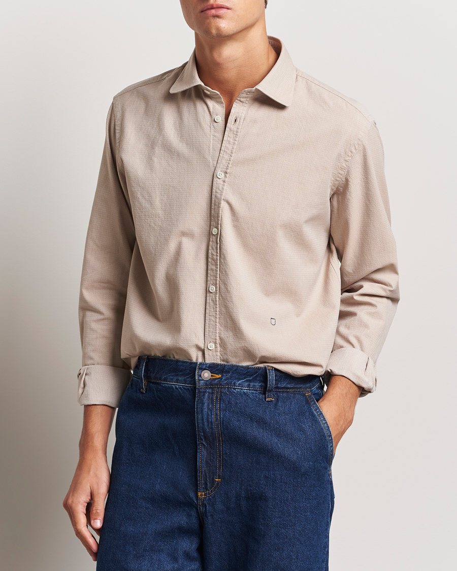 Herre | Skjorter | Massimo Alba | Canary Cotton Voile Casual Shirt Beige