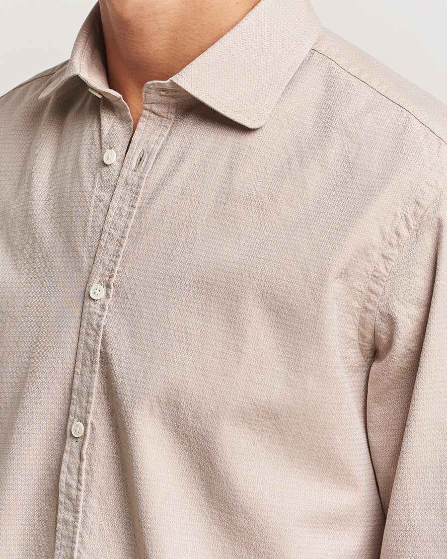 Herre | Skjorter | Massimo Alba | Canary Cotton Voile Casual Shirt Beige