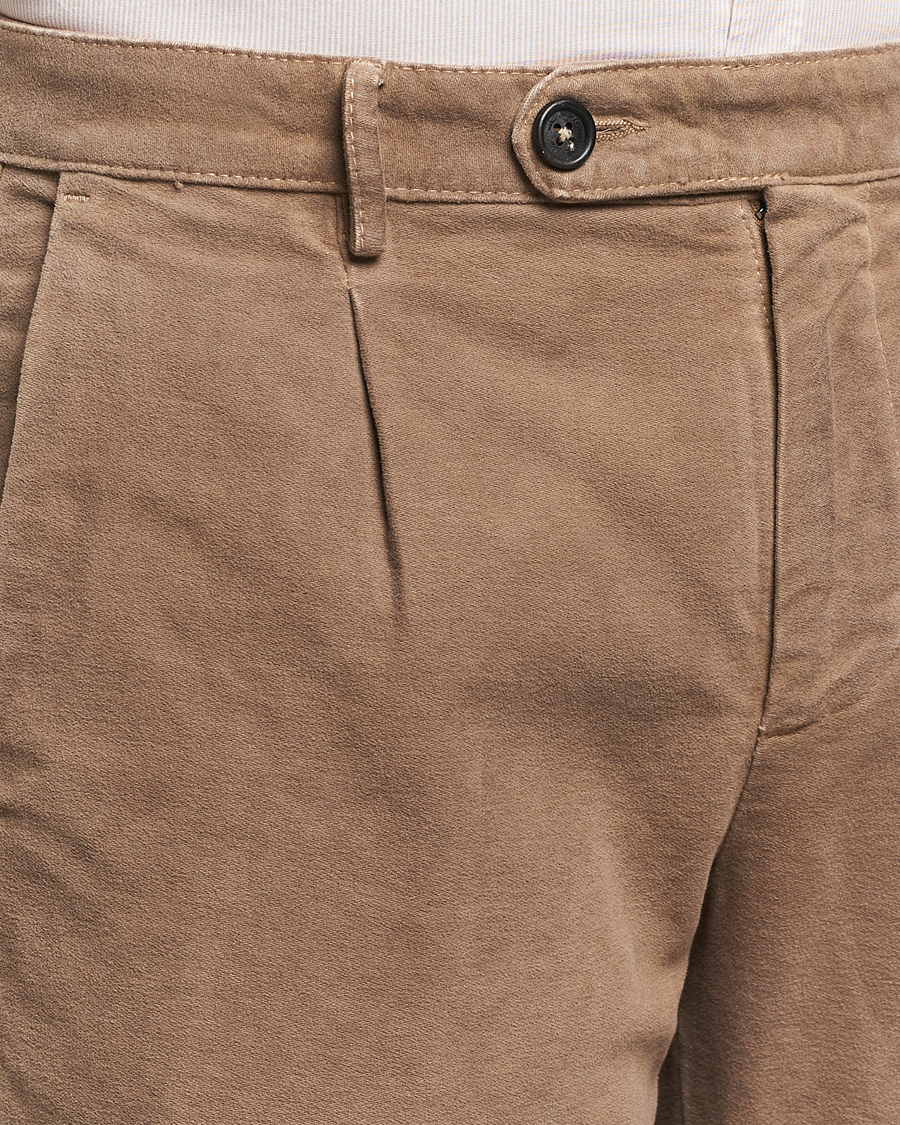 Herre | Bukser | Massimo Alba | Ionio Pleated Moleskine Trousers Brown