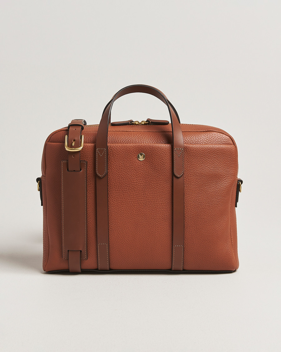 Herre | Tasker | Mismo | Aspire Pebbled Leather Briefcase Tabac