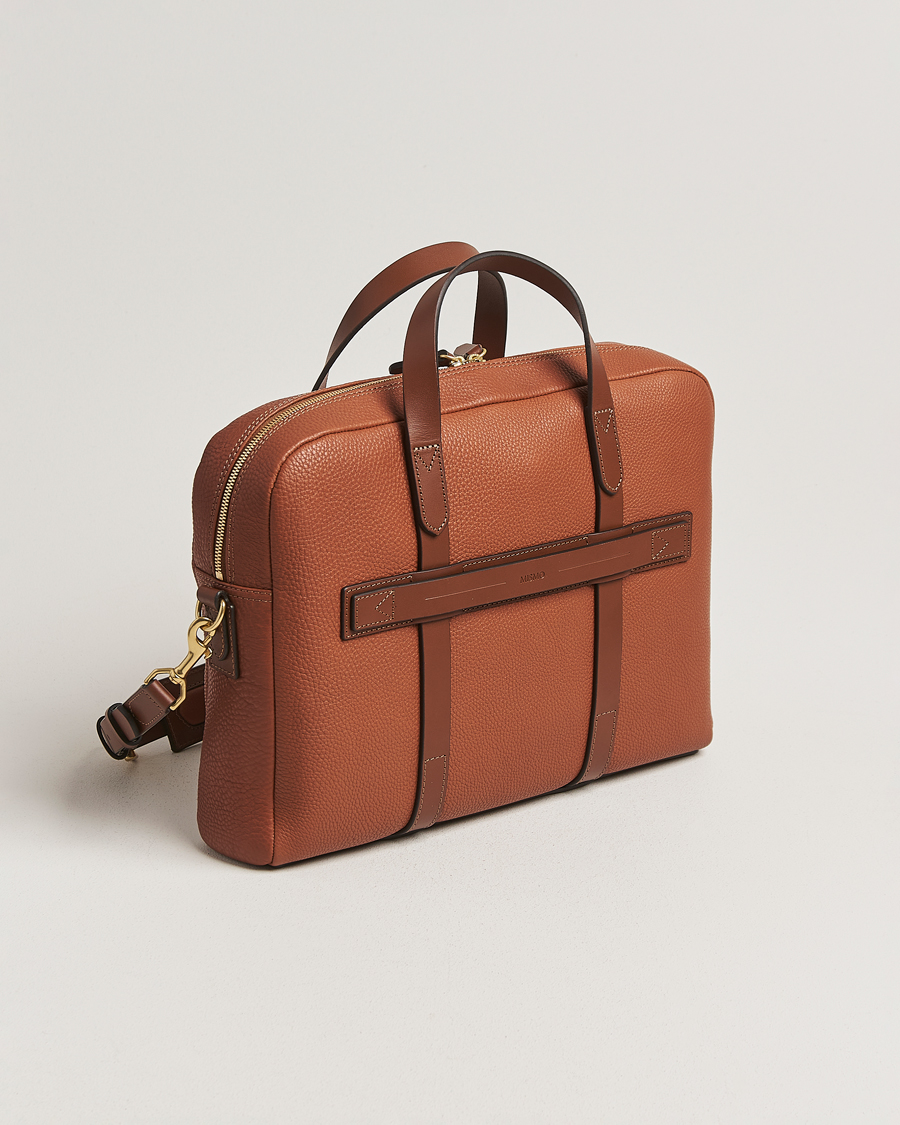 Herre | Tasker | Mismo | Aspire Pebbled Leather Briefcase Tabac