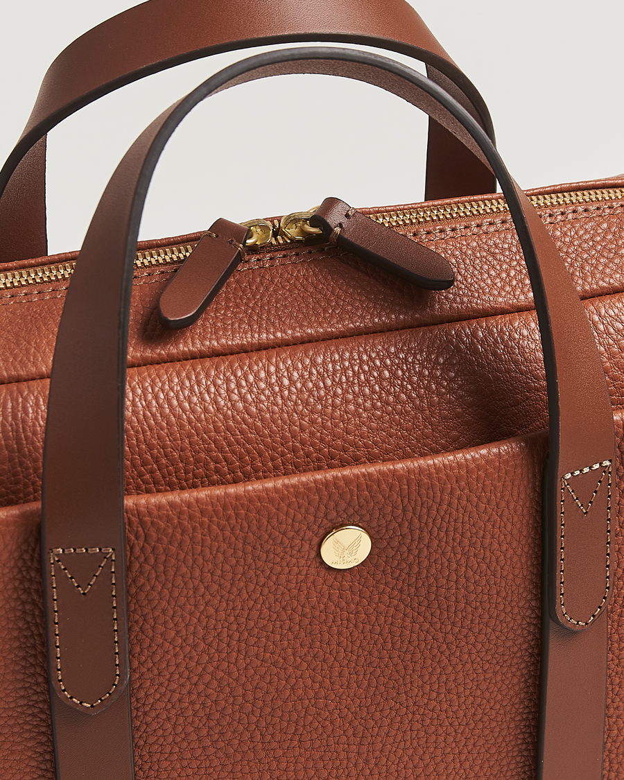 Herre | Tasker | Mismo | Aspire Pebbled Leather Briefcase Tabac
