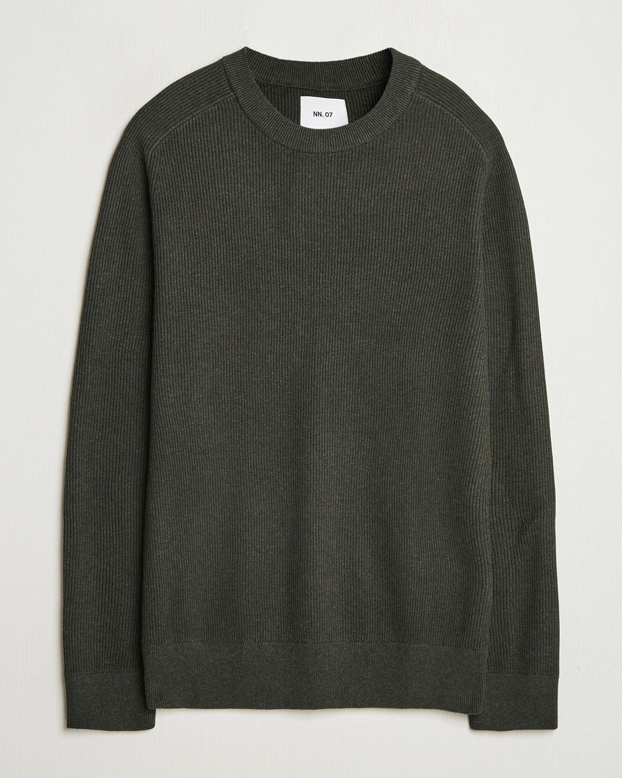 Herre | Trøjer | NN07 | Kevin Cotton Knitted Sweater Dark Army