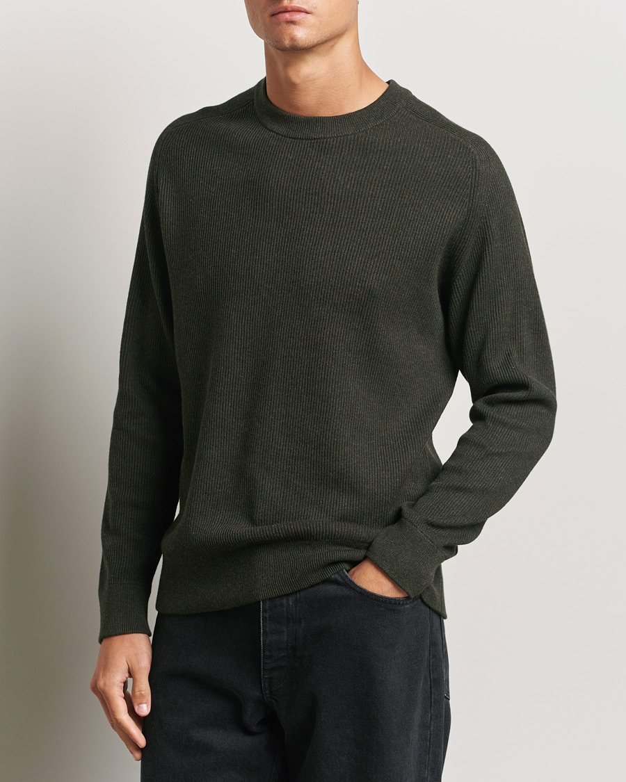 Herre | Trøjer | NN07 | Kevin Cotton Knitted Sweater Dark Army