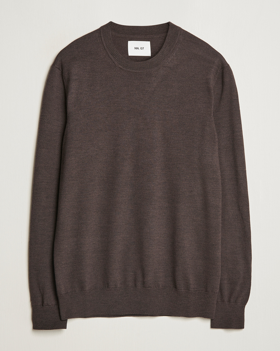 Herre | Trøjer | NN07 | Ted Merino Crew Neck Pullover Demitase Brown