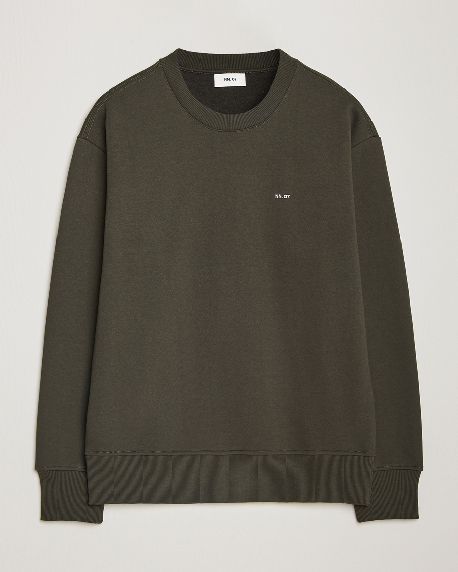 Herre | Trøjer | NN07 | Briggs Crew Neck Sweatshirt Dark Army
