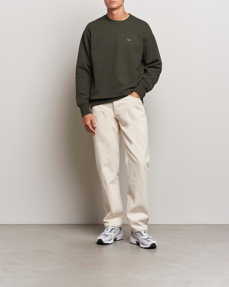 Herre | Trøjer | NN07 | Briggs Crew Neck Sweatshirt Dark Army