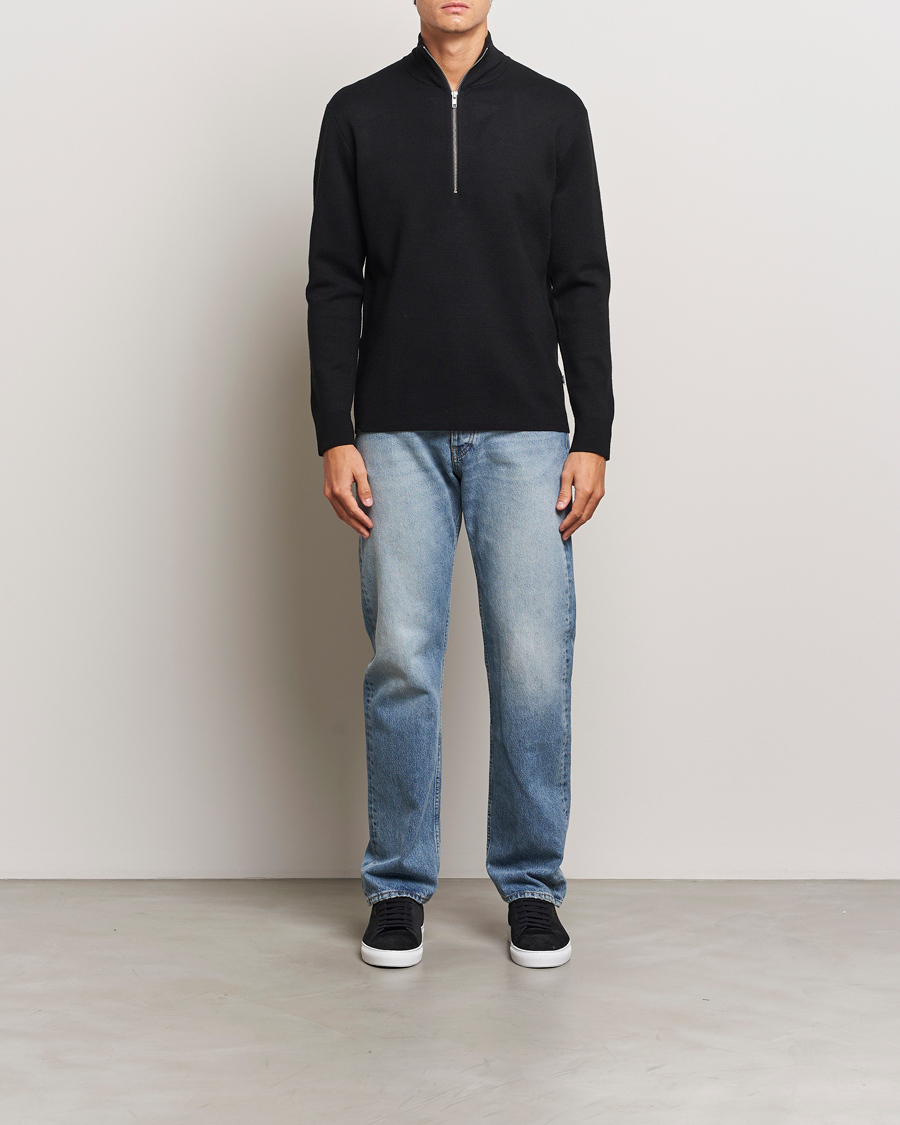 Herre | Trøjer | NN07 | Harald Cotton/Modal Half Zip Black