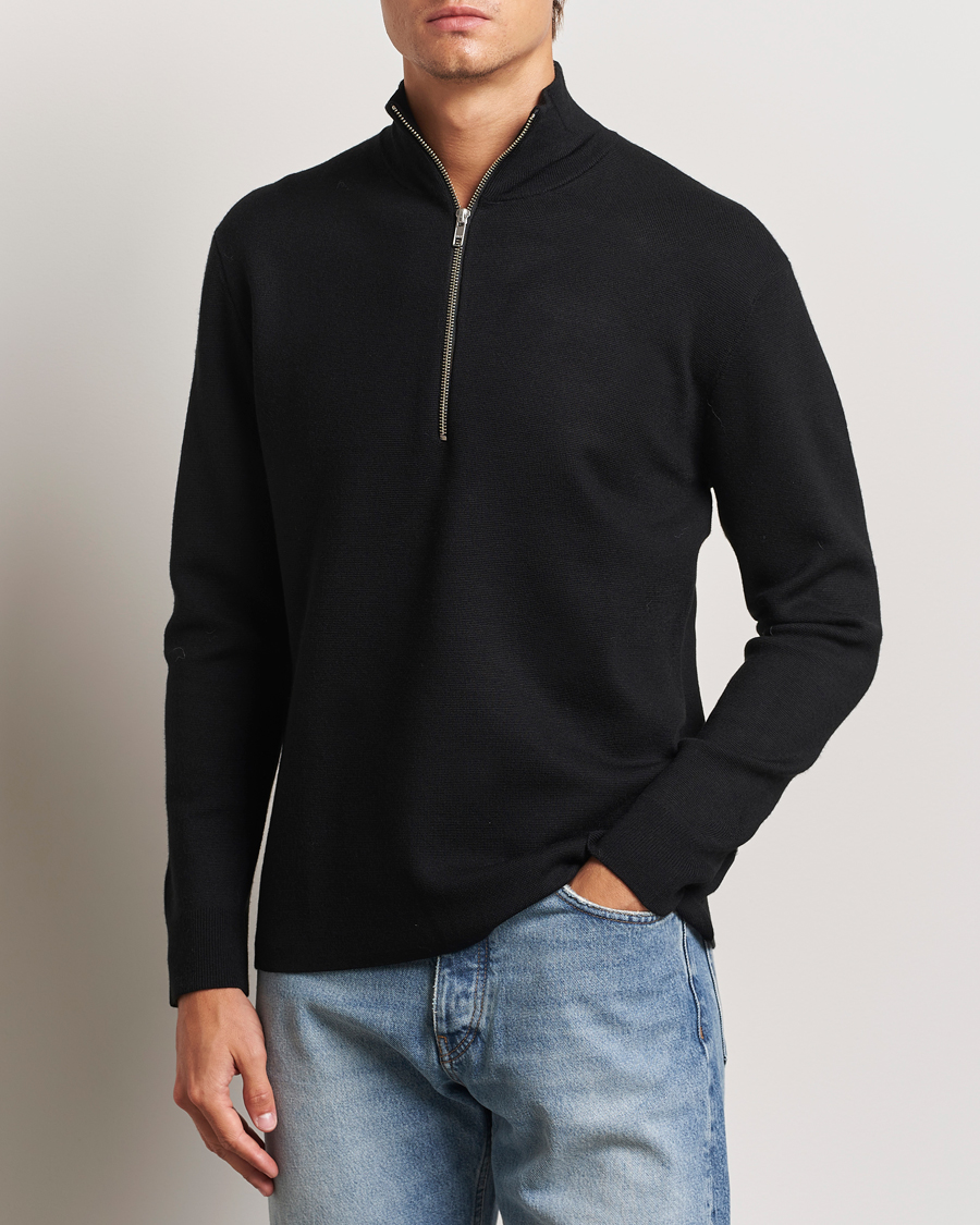 Herre | Trøjer | NN07 | Harald Cotton/Modal Half Zip Black