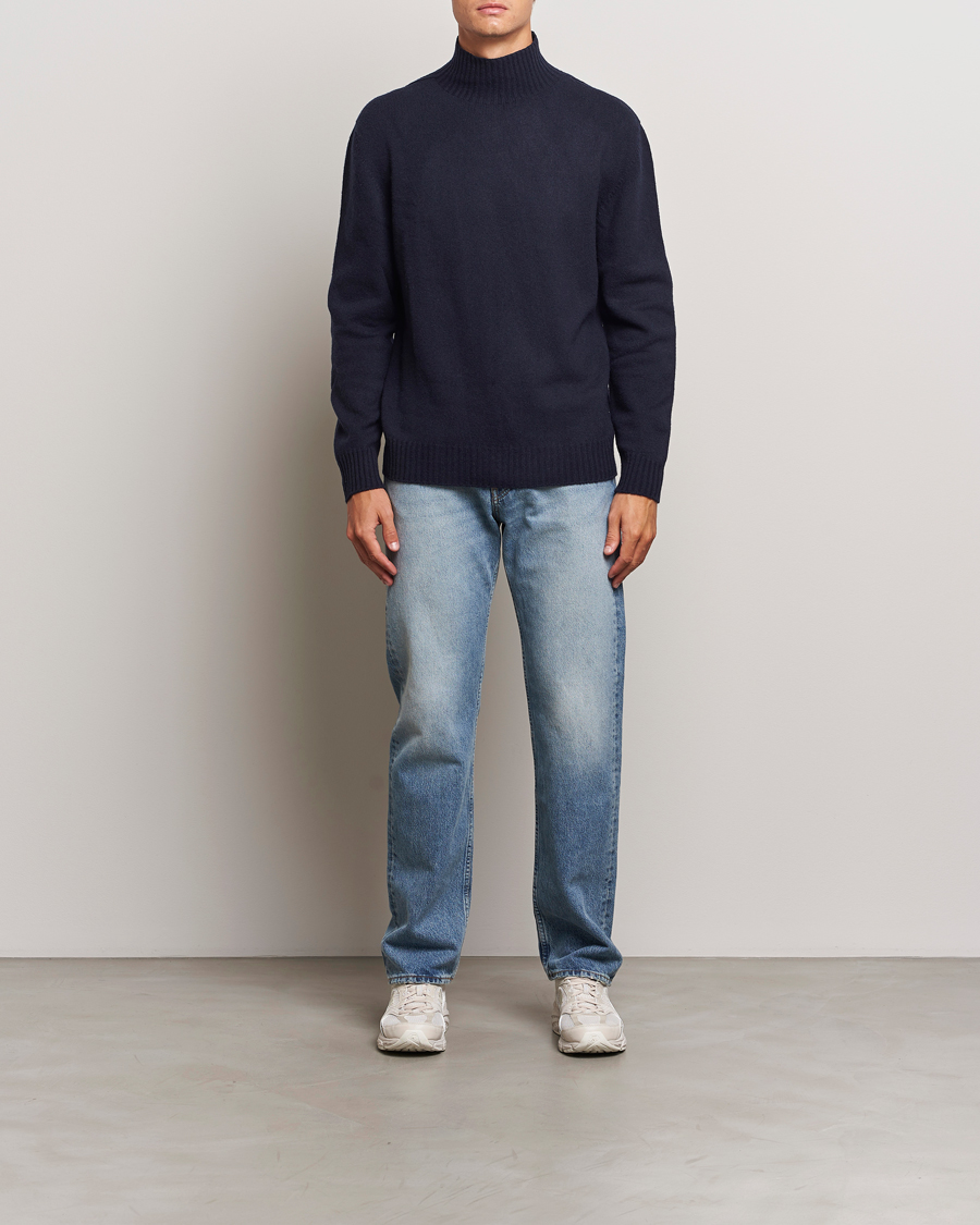 Herre | Trøjer | NN07 | Clark Wool Knitted Polo Navy Blue