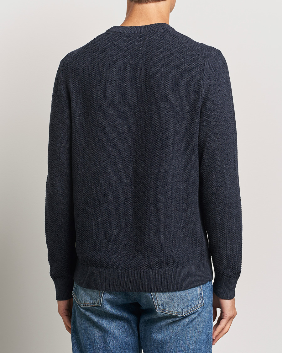 Herre | Trøjer | NN07 | Pete Cotton Knitted Crew Neck Navy Melange