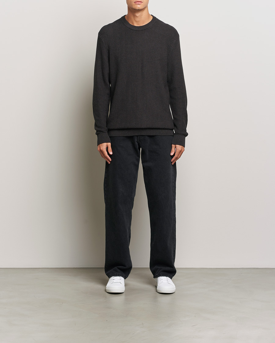 Herre | Trøjer | NN07 | Pete Cotton Knitted Crew Neck Demitase Brown