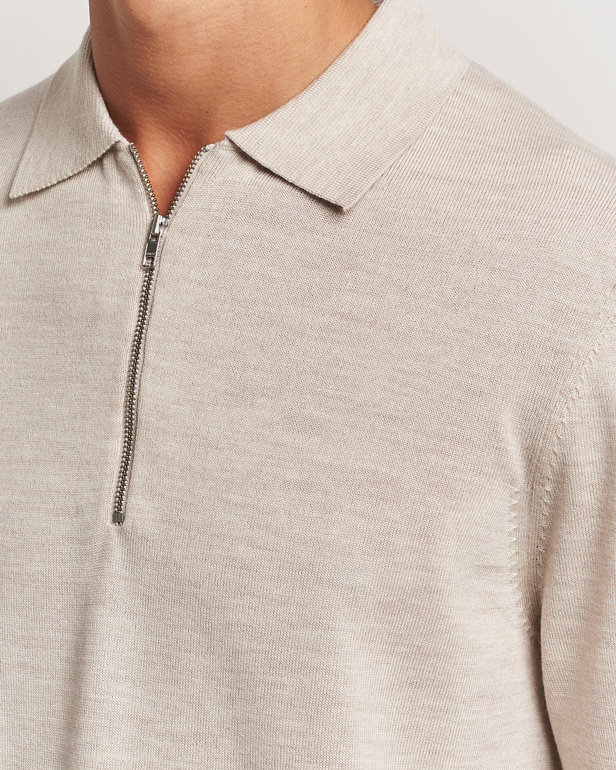 Herre | Trøjer | NN07 | Sergio Half Zip Light Khaki Melange
