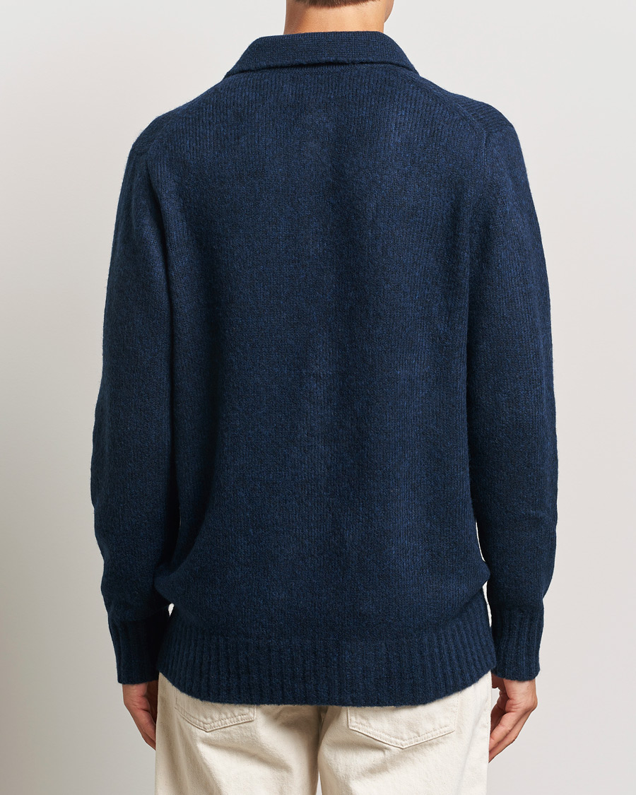 Herre | Trøjer | NN07 | Lee Brushed Wool Polo Navy Blue