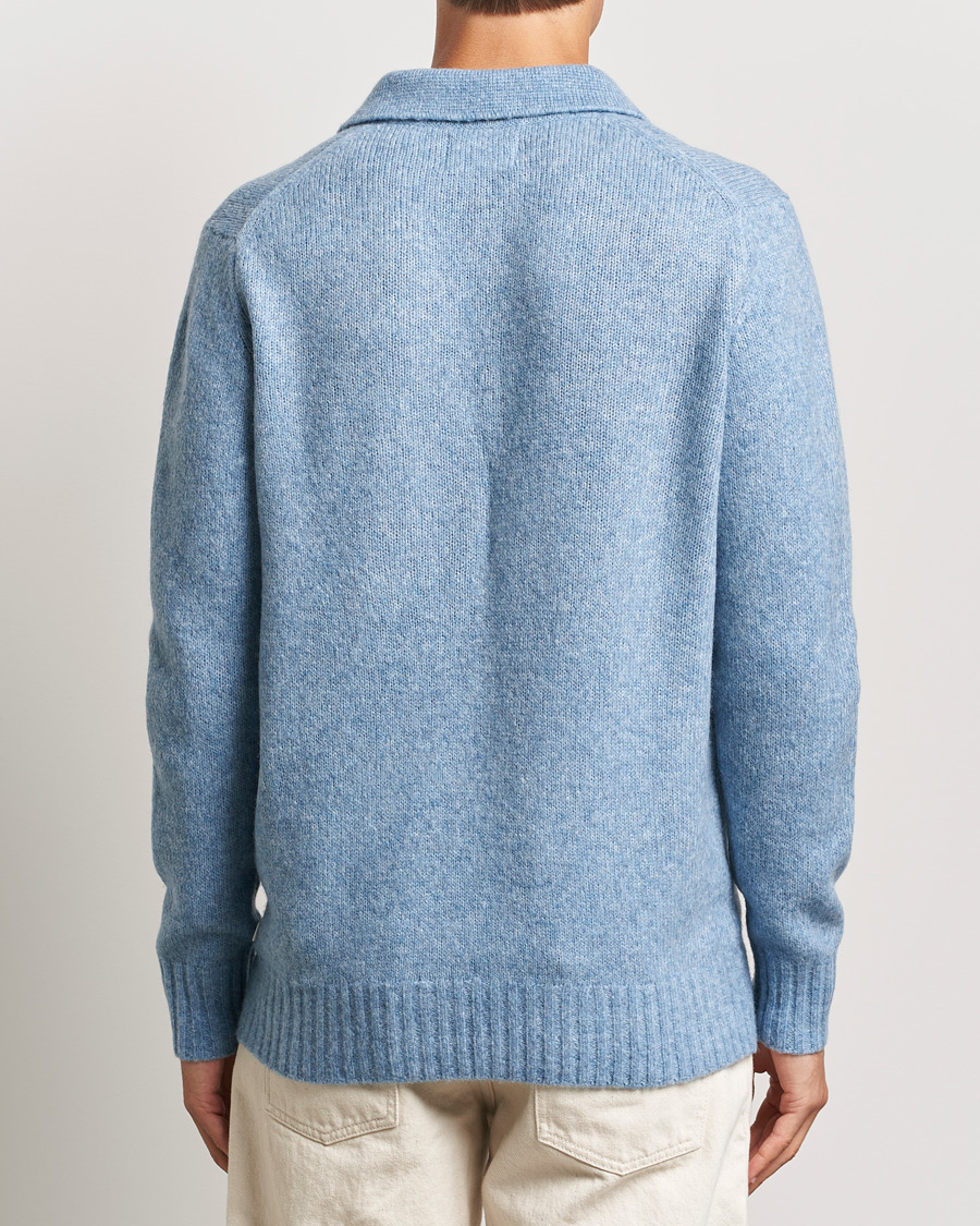 Herre | Trøjer | NN07 | Lee Brushed Wool Polo Tink Blue
