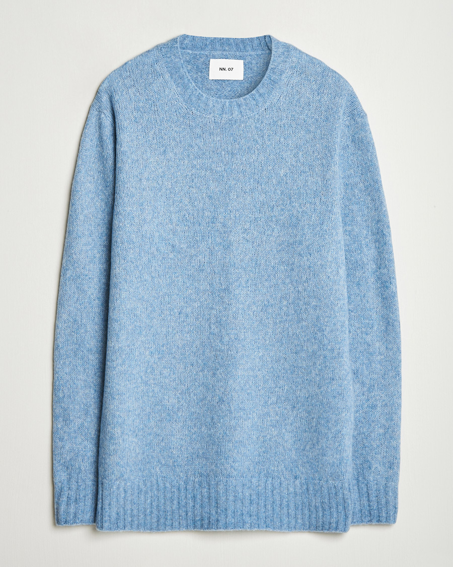 Herre | Trøjer | NN07 | Lee Brushed Wool Crew Neck Tink Blue