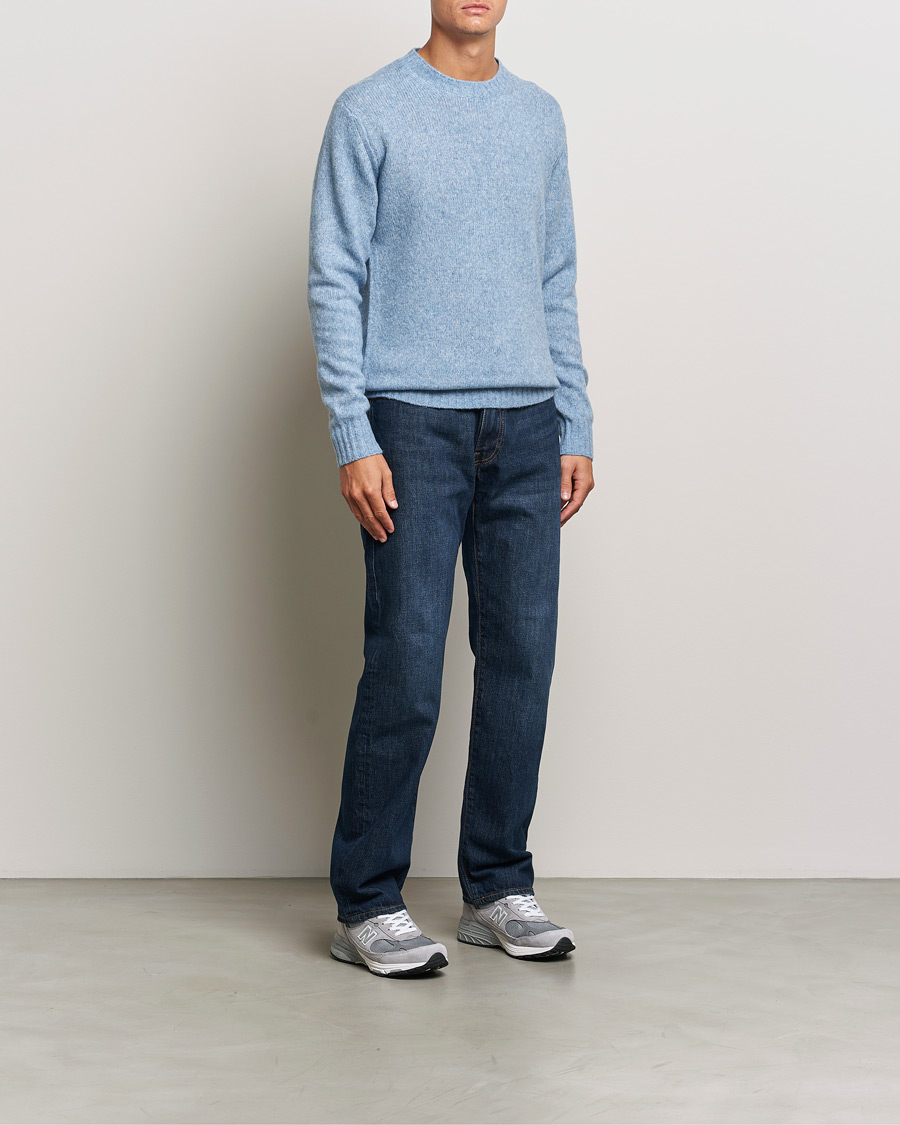 Herre | Trøjer | NN07 | Lee Brushed Wool Crew Neck Tink Blue