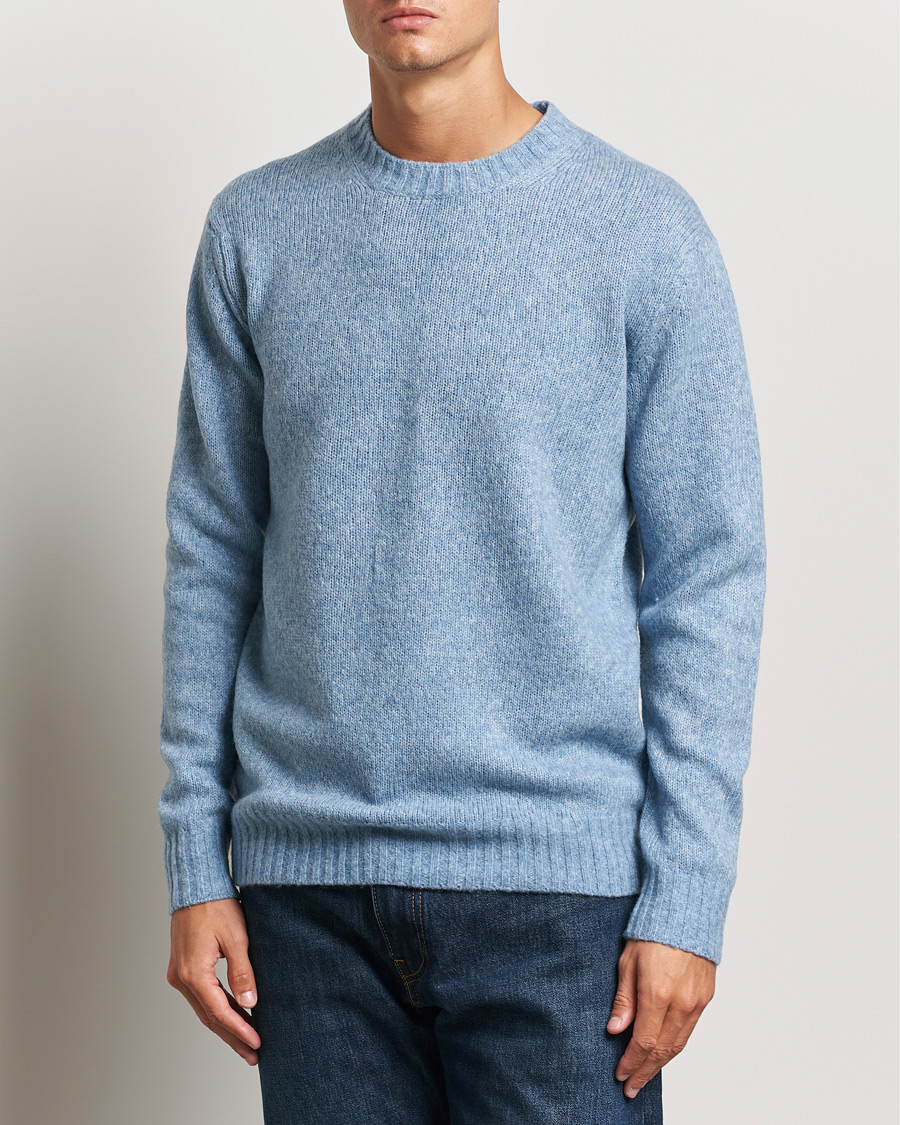 Herre | Trøjer | NN07 | Lee Brushed Wool Crew Neck Tink Blue