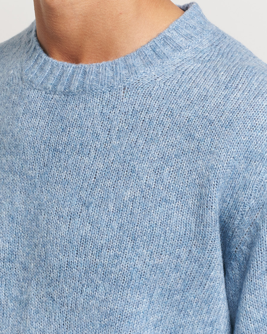 Herre | Trøjer | NN07 | Lee Brushed Wool Crew Neck Tink Blue
