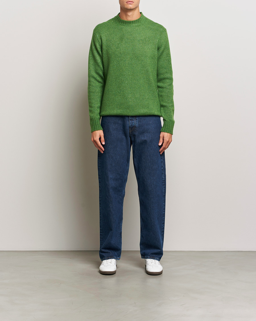 Herre | Trøjer | NN07 | Lee Brushed Wool Crew Neck Kale Green