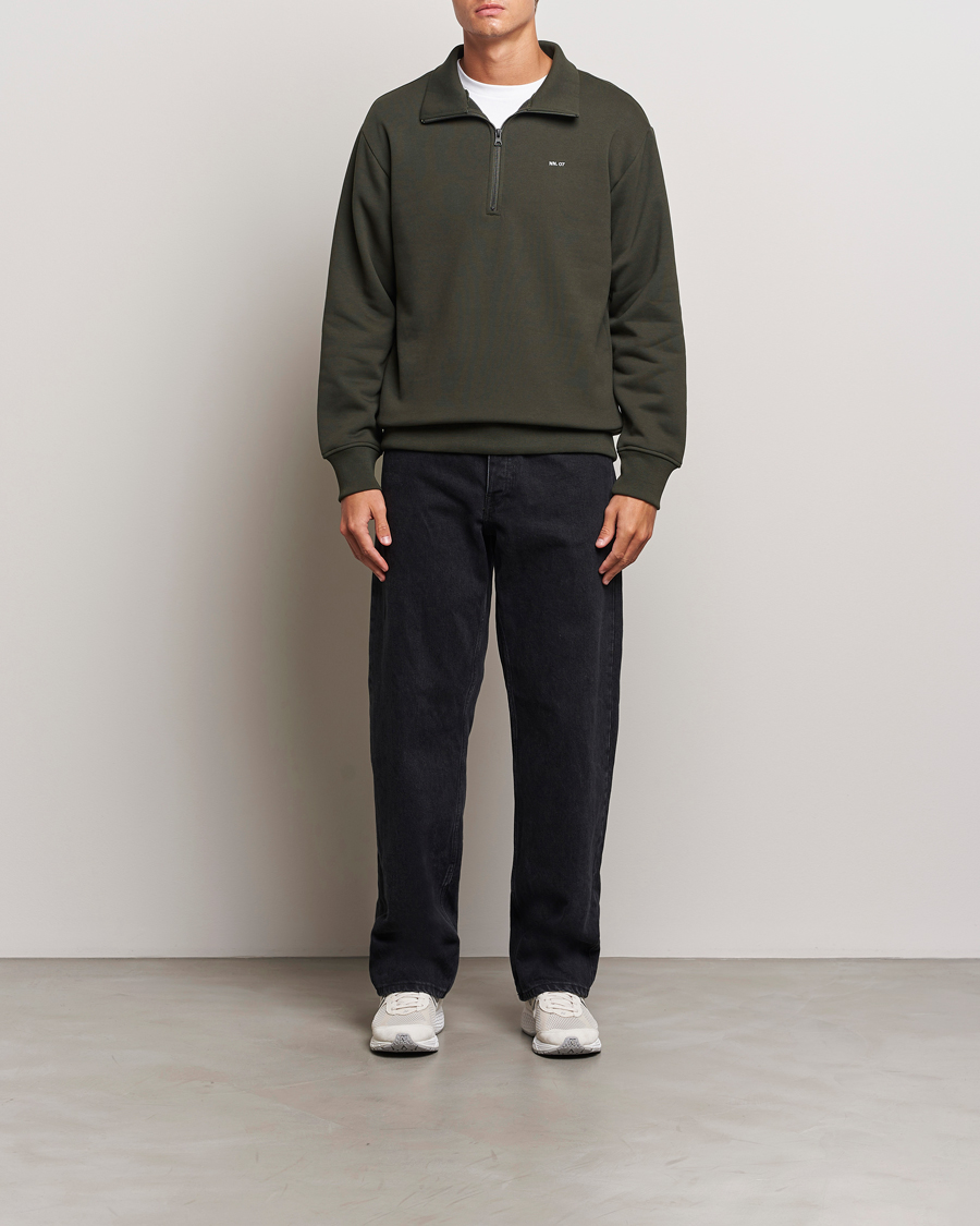Herre | Trøjer | NN07 | Briggs Half Zip Sweatshirt Dark Army
