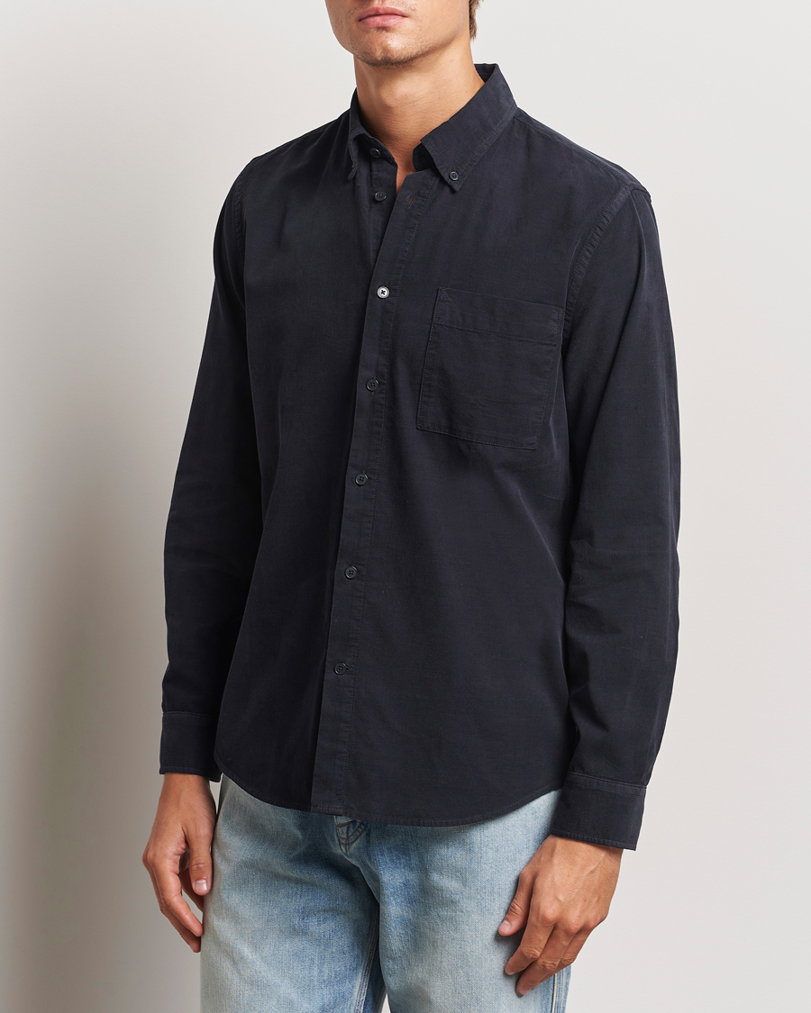 Herre | Skjorter | NN07 | Arne Baby Cord Shirt Black