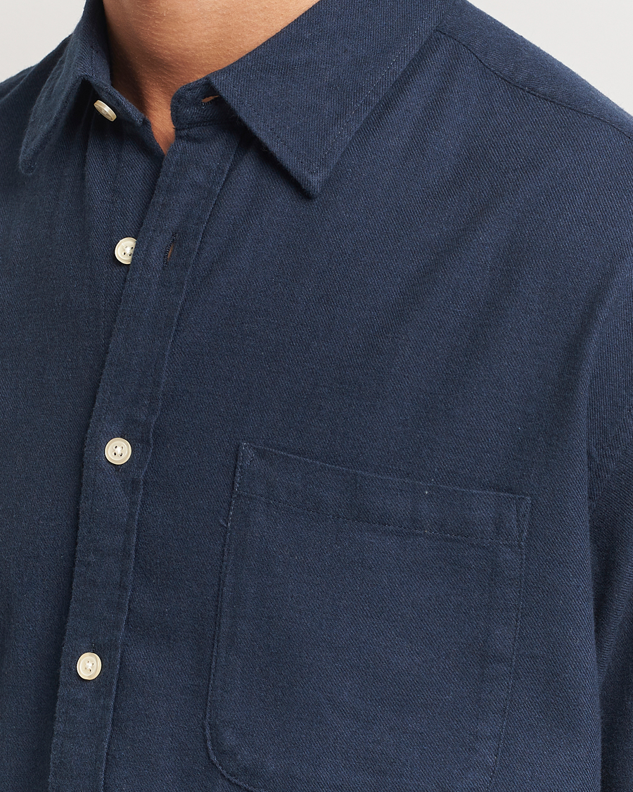 Herre | Skjorter | NN07 | Deon Flannel Checked Shirt Navy Blue
