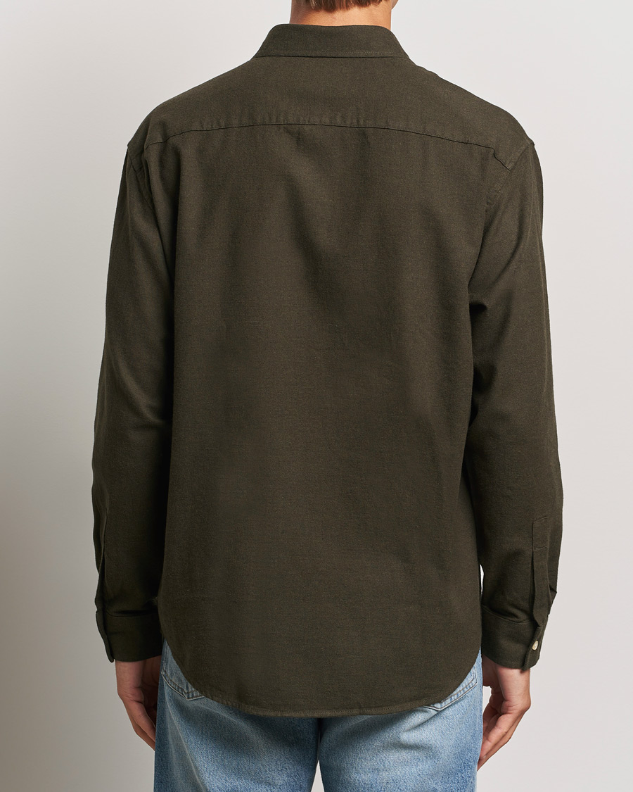 Herre | Skjorter | NN07 | Deon Flannel Checked Shirt Dark Army