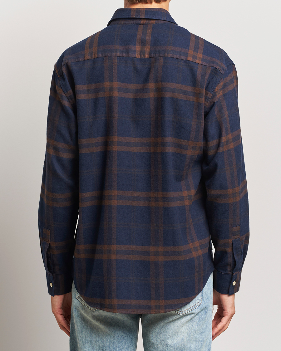 Herre | Skjorter | NN07 | Deon Flannel Shirt Blue/Brown