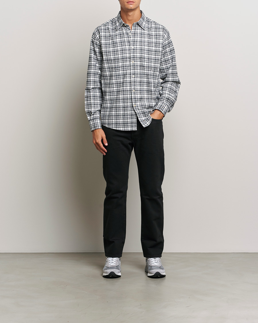 Herre | Skjorter | NN07 | Deon Flannel Shirt Grey/White