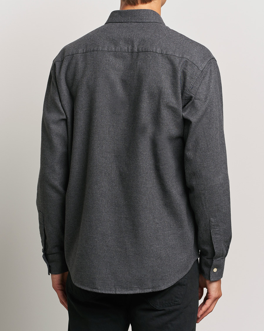 Herre | Skjorter | NN07 | Deon Flannel Shirt Dark Grey Melange