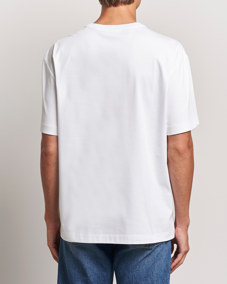 Herre | T-Shirts | NN07 | Nat Logo Mercerized Crew Neck T-Shirt White