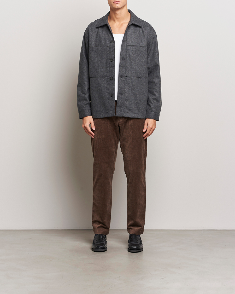 Herre | Skjorter | NN07 | Isak Wool Overshirt Grey Melange