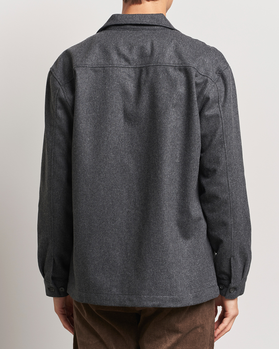 Herre | Skjorter | NN07 | Isak Wool Overshirt Grey Melange