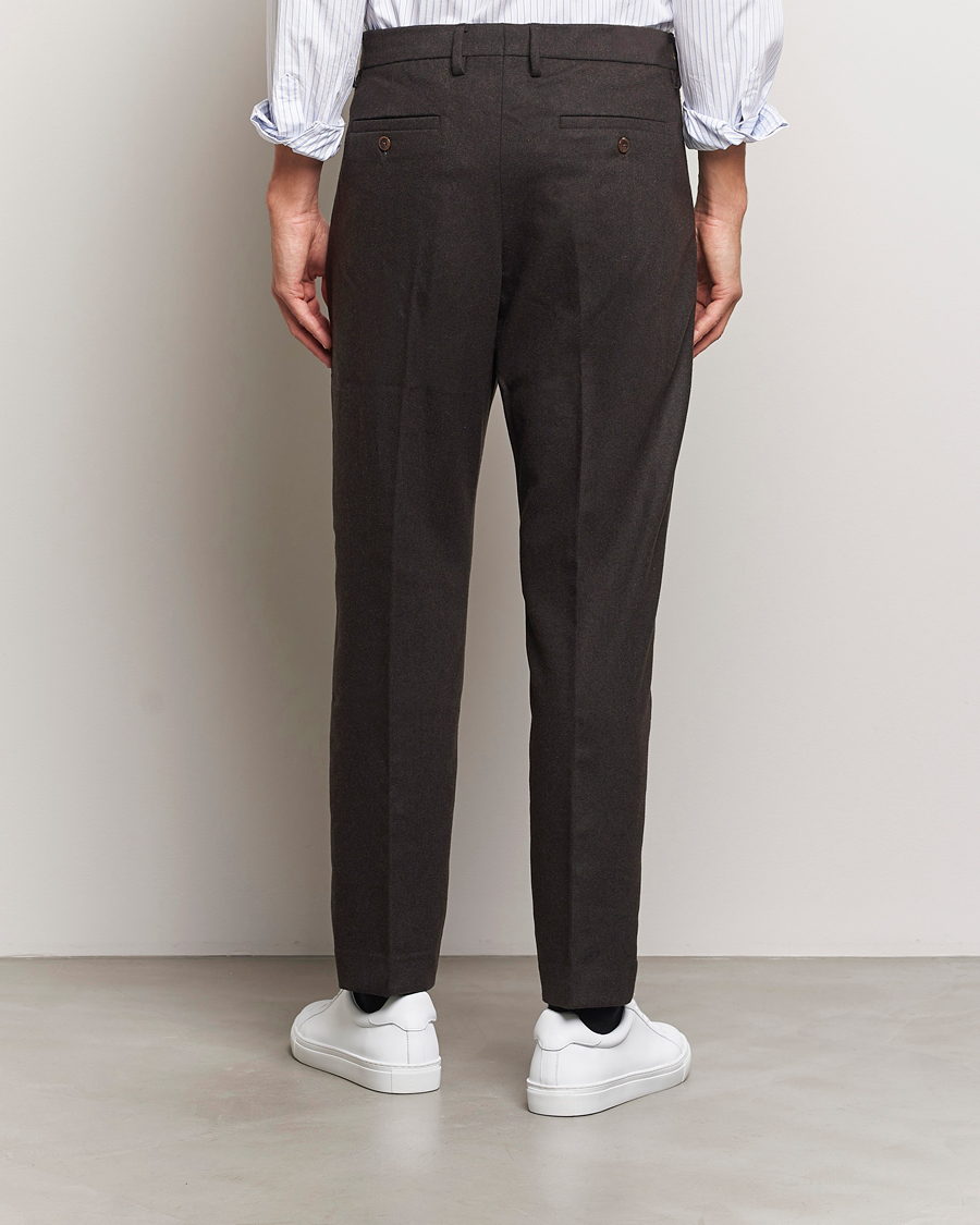 Herre | Bukser | NN07 | Bill Wool Pleated Trousers Dark Brown