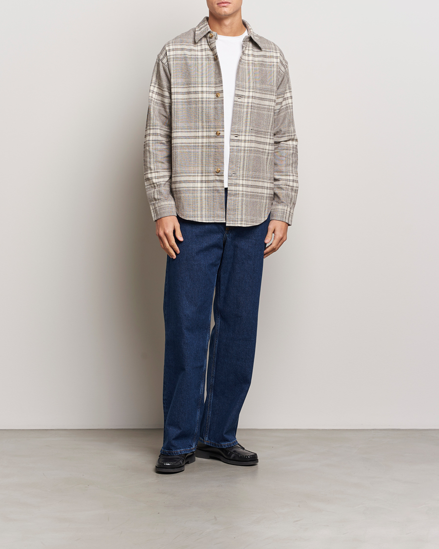 Herre | Skjorter | NN07 | Adwin Checked Flannel Overshirt Grey/White