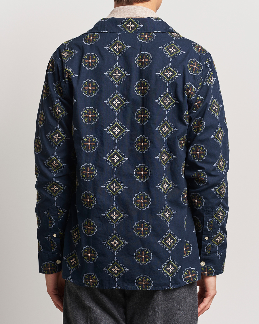 Herre | Skjorter | NN07 | Julio Crochet Shirt Navy Blue