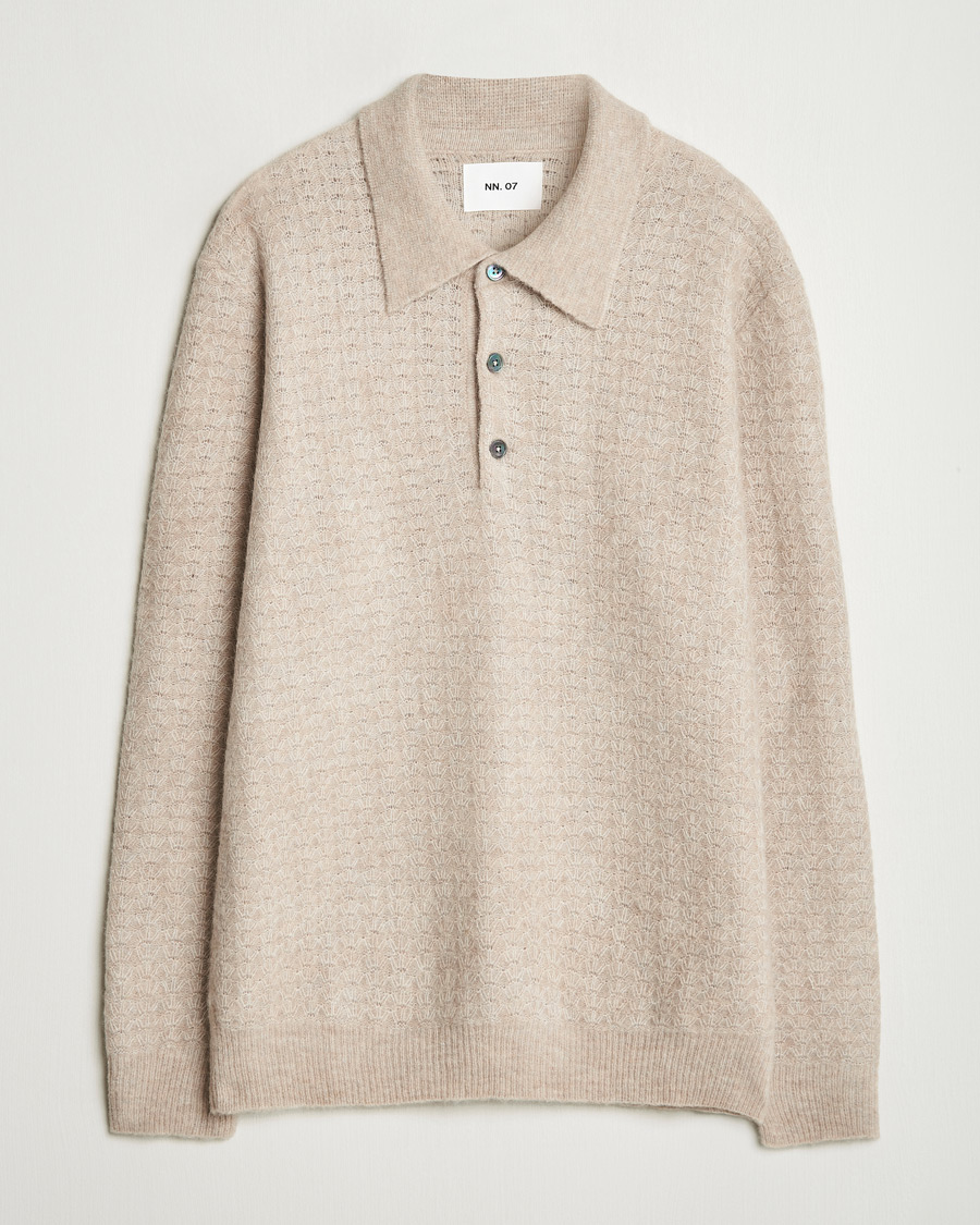 Herre | Trøjer | NN07 | Alfie Alpaca Knitted Polo Greige