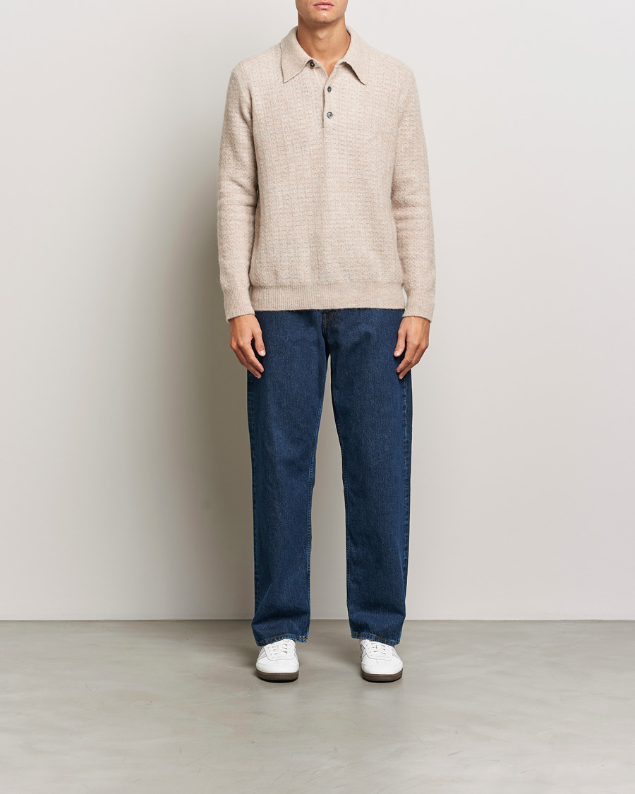 Herre | Trøjer | NN07 | Alfie Alpaca Knitted Polo Greige