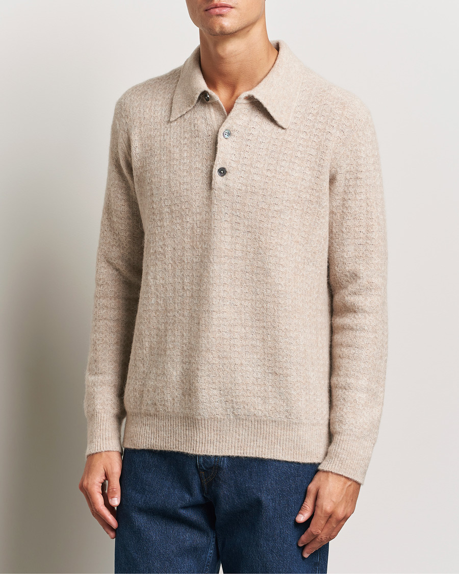 Herre | Trøjer | NN07 | Alfie Alpaca Knitted Polo Greige