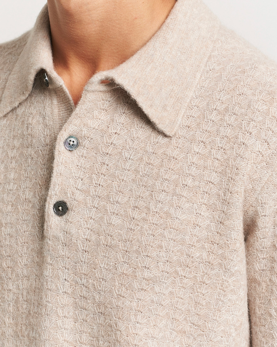 Herre | Trøjer | NN07 | Alfie Alpaca Knitted Polo Greige