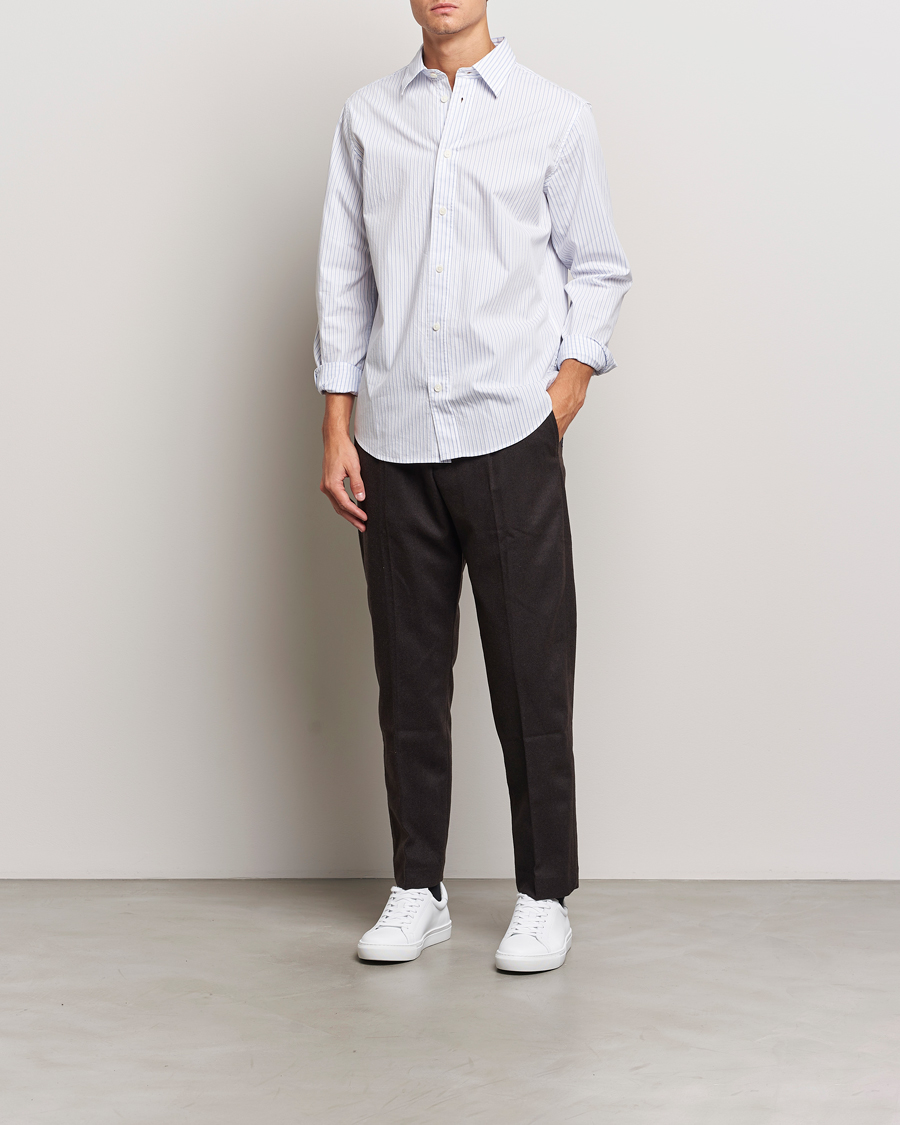 Herre | Skjorter | NN07 | Colby Poplin Striped Shirt White/Blue