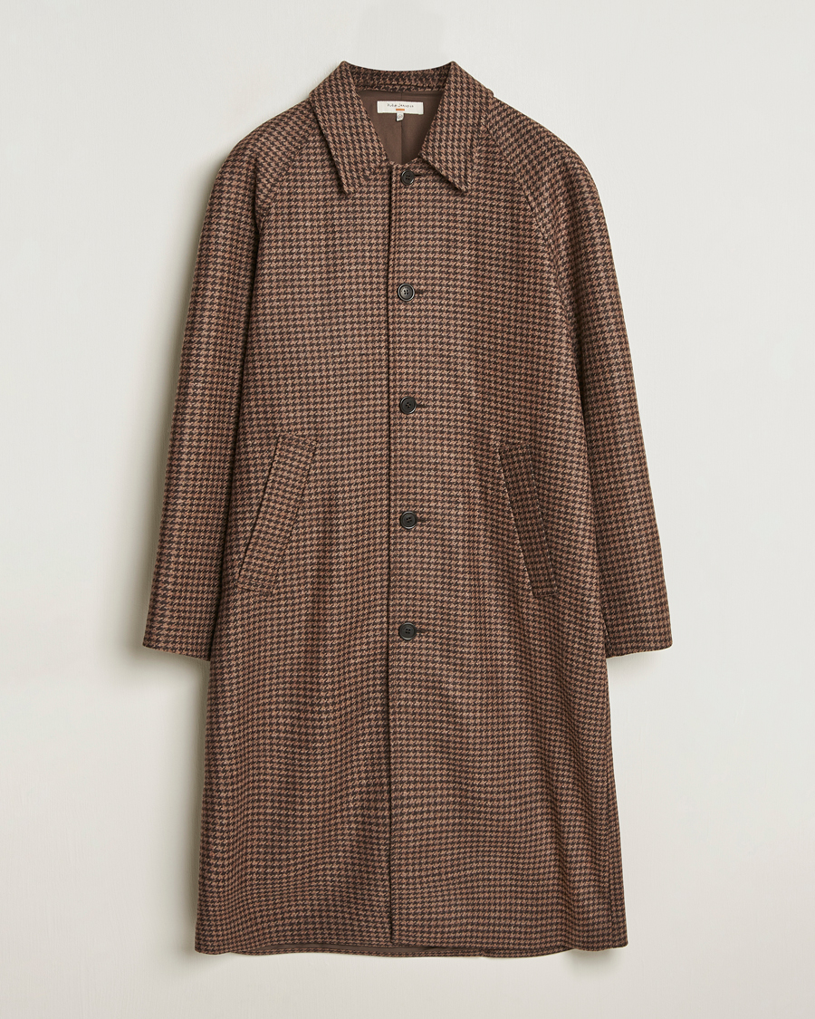 Herre | Jakker | Nudie Jeans | Will Dogtooth Check Coat Brown