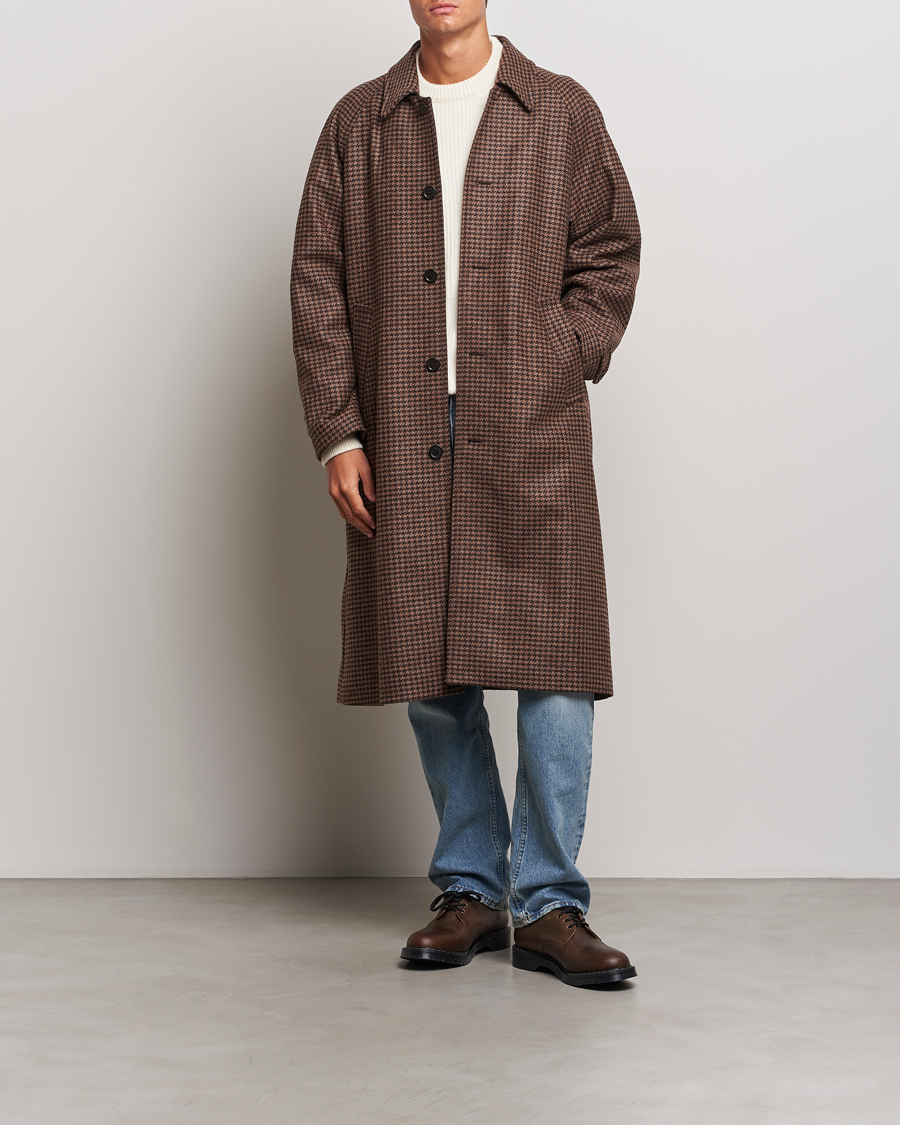 Herre | Jakker | Nudie Jeans | Will Dogtooth Check Coat Brown