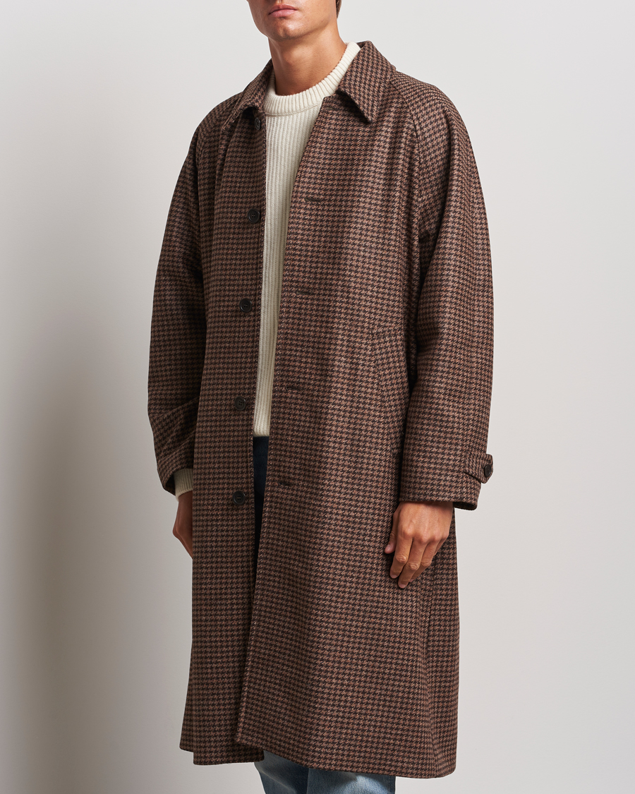 Herre | Jakker | Nudie Jeans | Will Dogtooth Check Coat Brown