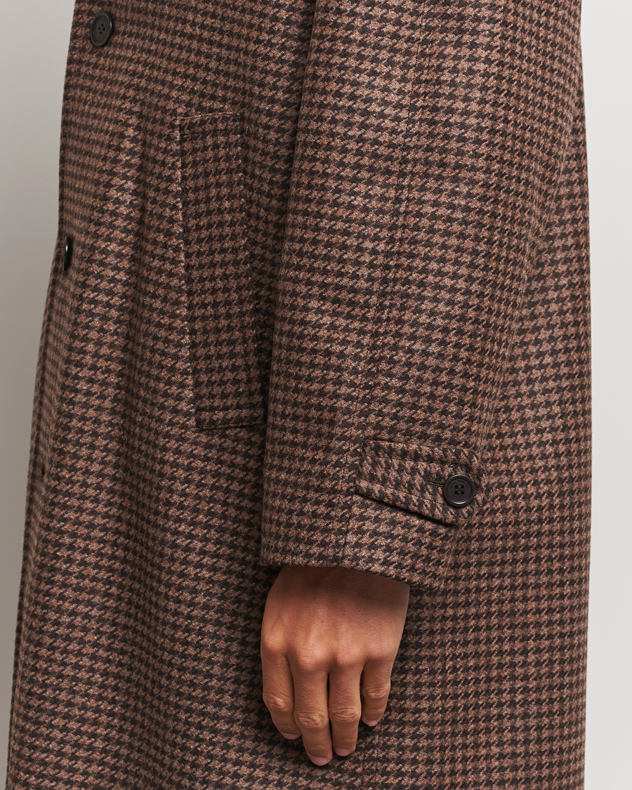 Herre | Jakker | Nudie Jeans | Will Dogtooth Check Coat Brown