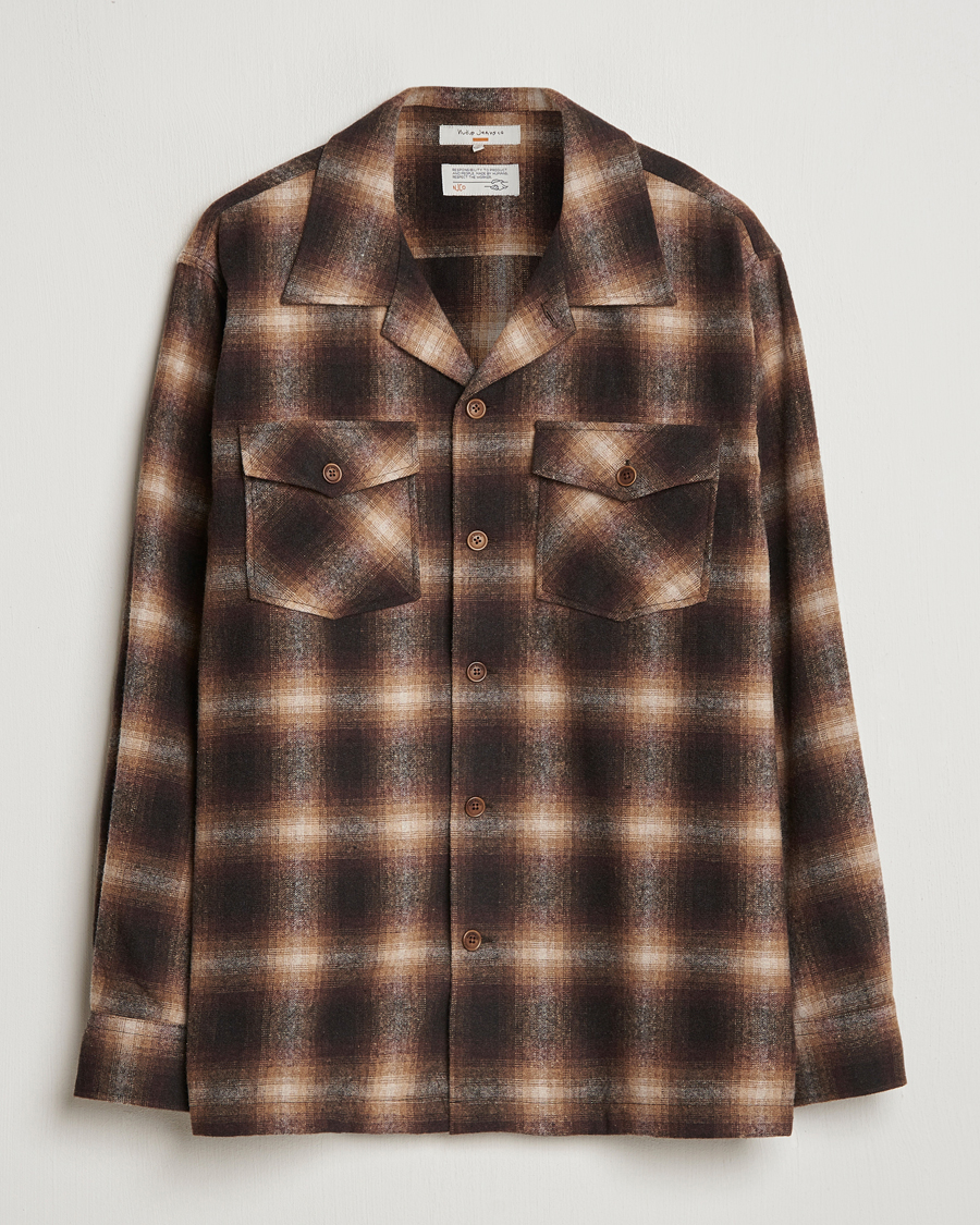 Herre | Skjorter | Nudie Jeans | Vincent Shadow Check Overshirt Brown/Beige