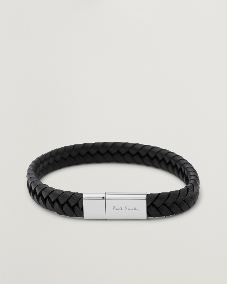 Herre | Paul Smith Two Tone Leather Bracelet Black | Paul Smith | Two Tone Leather Bracelet Black