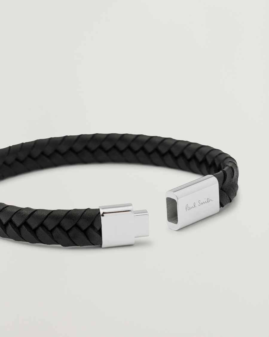 Herre | Paul Smith Two Tone Leather Bracelet Black | Paul Smith | Two Tone Leather Bracelet Black